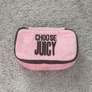 Juicy Couture Pink Pouch with Black Embroidery
